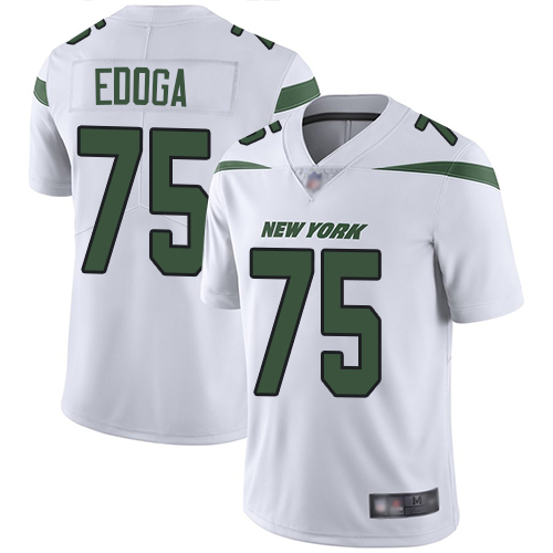 New York Jets Limited White Youth Chuma Edoga Road Jersey NFL Football #75 Vapor Untouchable->youth nfl jersey->Youth Jersey